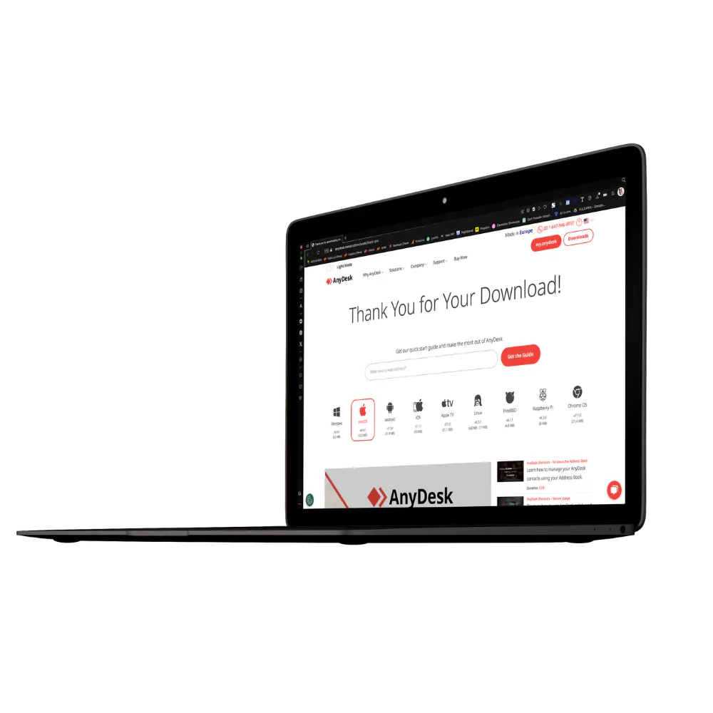 A MacBook displaying the AnyDesk logo, symbolizing remote work and collaboration on Mac. #AnyDesk #RemoteAccess #Mac - Midnight Monkey