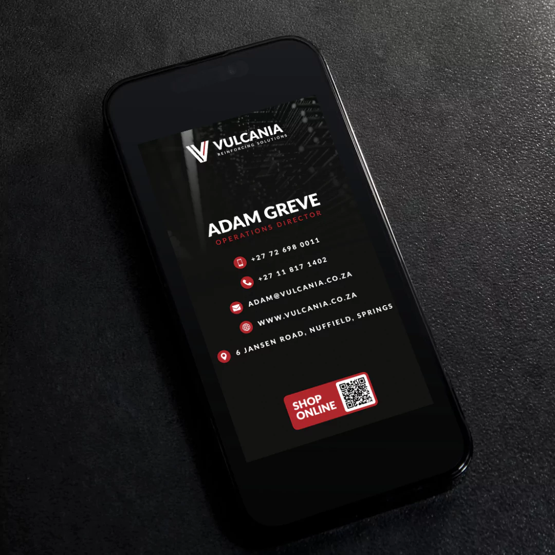 A graphic design project for a new business card design for Vulcania Reinforcing Solutions designed by Midnight Monkey