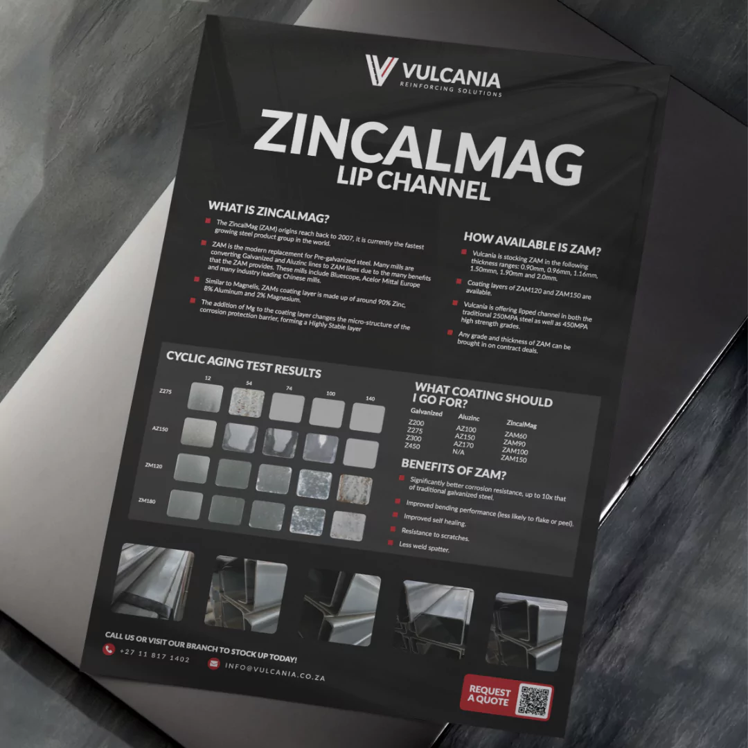 LEading business graphic design service by Midnight Monkey, designed by Midnight Monkey for Vulcania Reinforcing Solutions